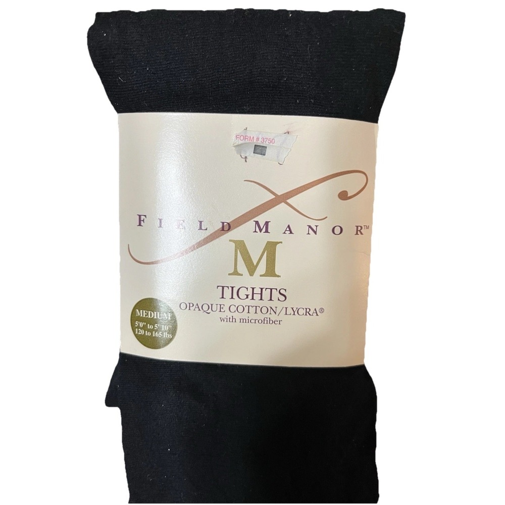 Marshall Field's Brand Tights Field manor Womens medium Black Vintage NEW